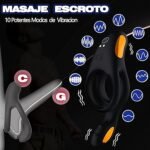 Anillo Vibrador Pene con Vibrador Clitorial 10 Patrones de - Imagen 7