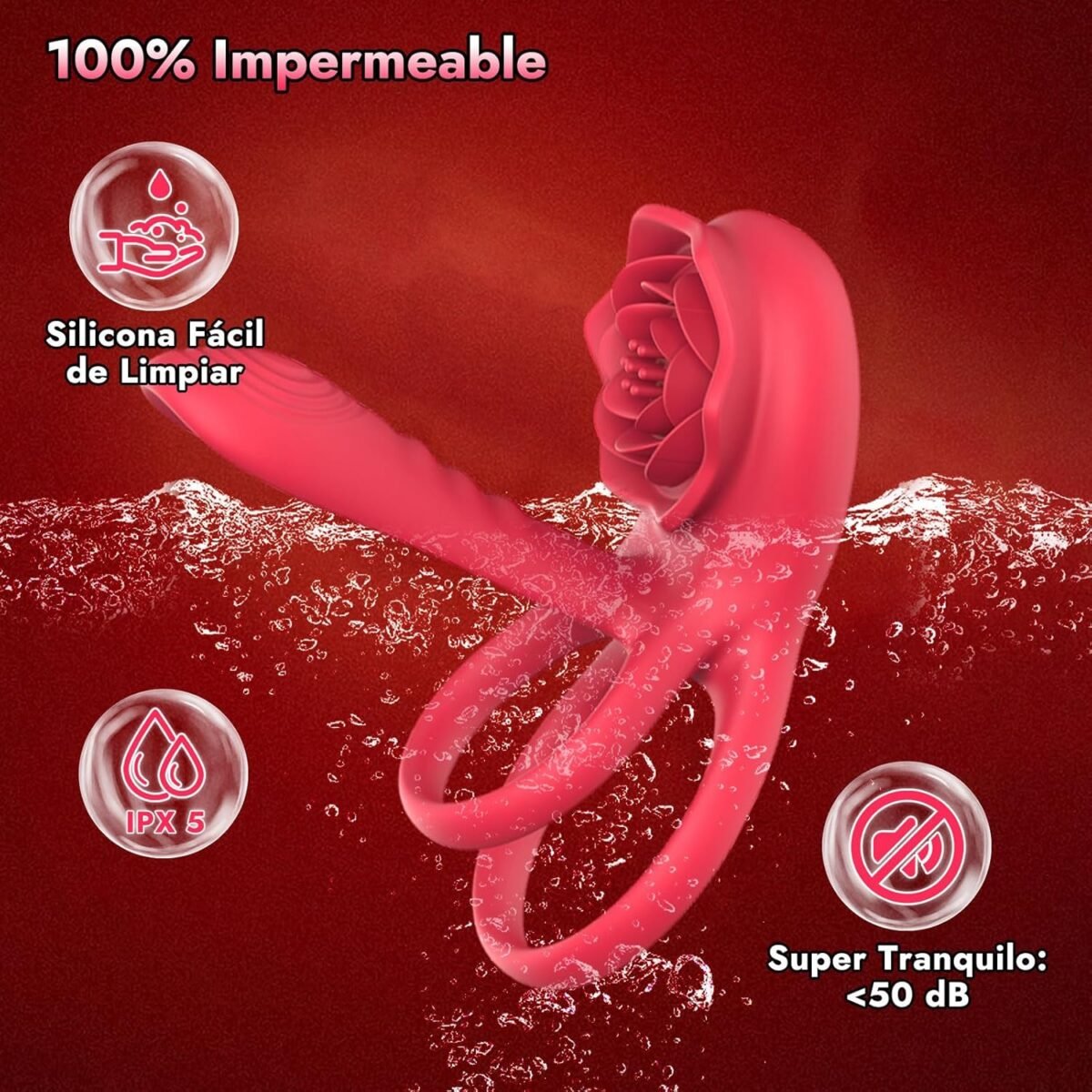 Anillo Vibrador para El Pene con Vibrador Clitorial Silencioso - Imagen 6