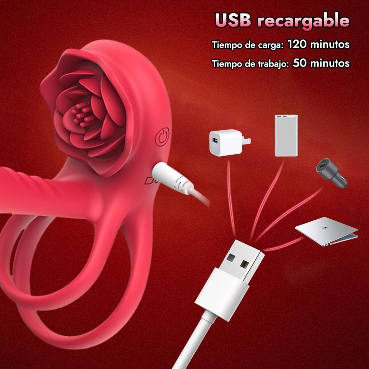 Anillo Vibrador para El Pene con Vibrador Clitorial Silencioso - Imagen 7