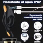 Anillo Vibrador Pene con Vibrador Clitorial 10 Patrones de - Imagen 4