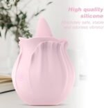 Vibrador de Rosa con Lengua Silencioso Premium