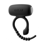 Anillo Vibrador Ajustable Negro para Pene Estimulador con