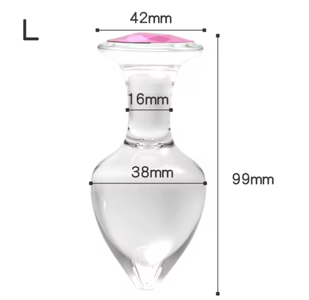 Plug Anal Cristal Grande 38mm Diseño Seguro - Imagen 3