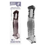 Funda Pene Transparente Negra con Forma de Pene de Perro Extra