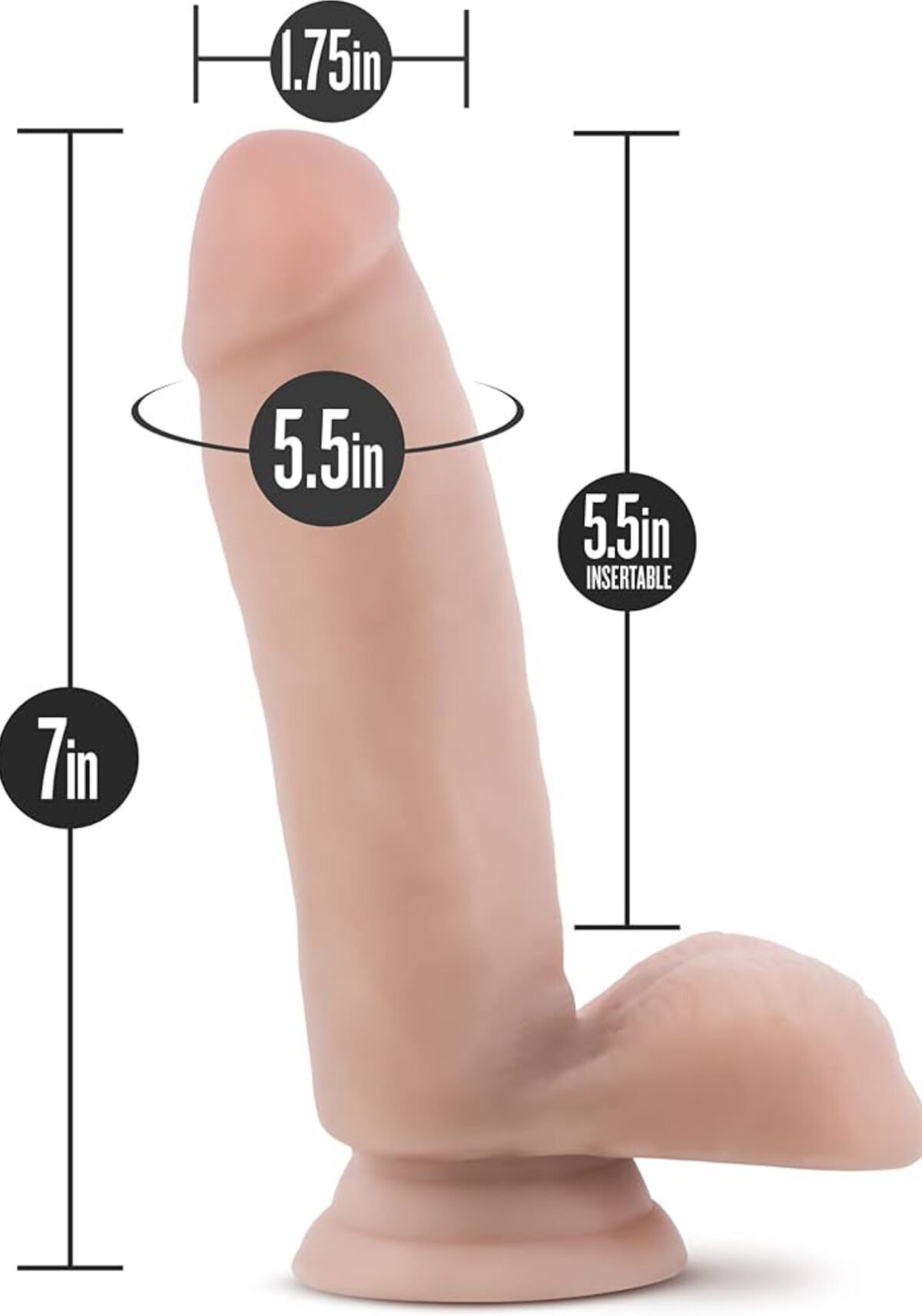 Dildo Autolubricante 7" Textura Suave y Realista - Imagen 2