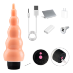 Plug Anal Vibrador Silicona Escalonado 20 Cm Recargable | - Imagen 3