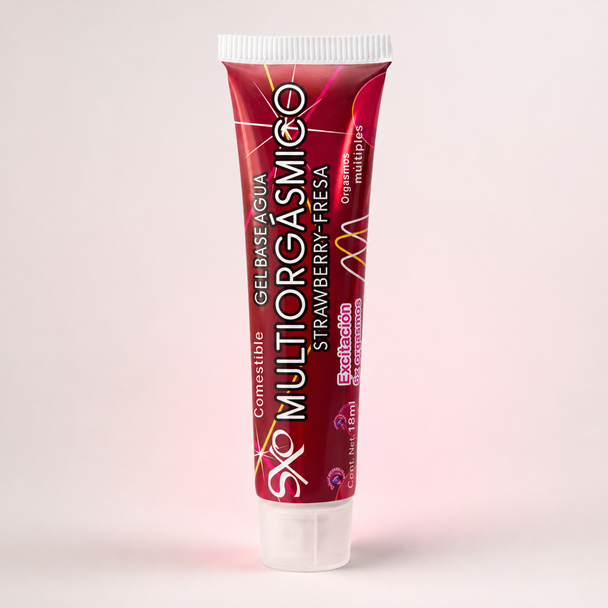 Gel Multiorgásmico SX Sabor Fresa 18 ml Gel multiorgásmico para clítoris SX sabor fresa de 18 ml