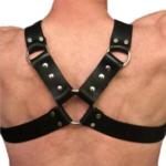 Arnés con argollas pecho hombre vinipiel