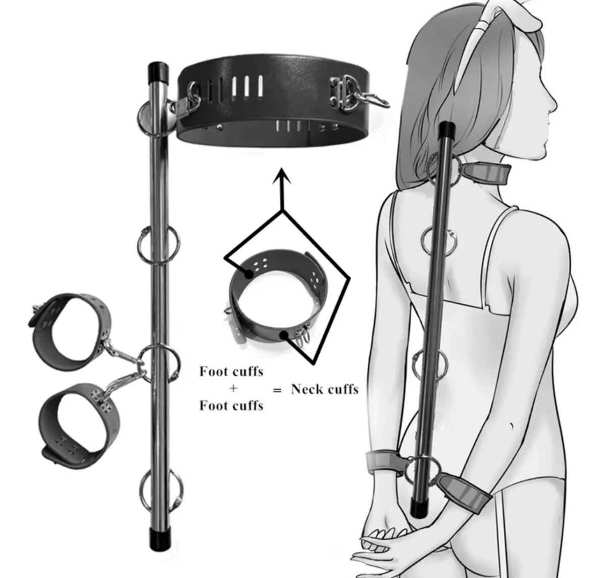 Kit de Bondage con barra y esposas - Imagen 2