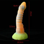 Consolador de Silicona Texturizada en Espiral | Diseño Fantasía Multicolor con Ventosa Fuerte - Imagen 3