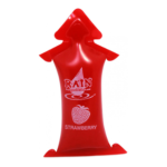 Sobre rojo de gel íntimo con ilustración de fresa