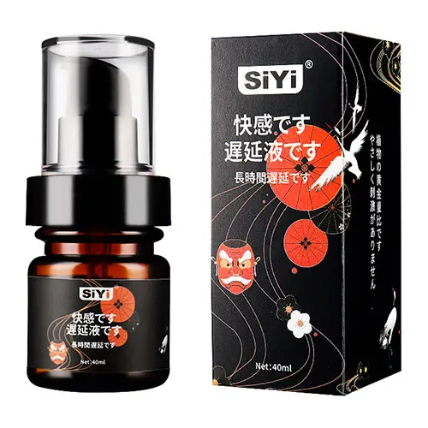 Spray íntimo masculino en botella negra con caja de presentación