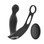 Estimulador de Próstata Ergonómico con Control Remoto | Vibrador de Silicona Premium con Carga Rápida USB y Anillo de Soporte