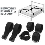 Sistema de Sujeción para Cama Ajustable | Arnés de Retención Debajo del Colchón con 4 Esposas de Nylon