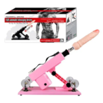 Máquina de Penetración Automática 4 en 1 | Sex Machine Telescópica con 4 Cabezales Intercambiables (Rosa)