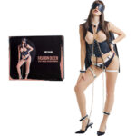 Set BDSM de cuero vegano Fashion Queen visto por detrás