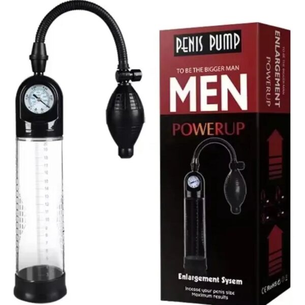 Bomba de vacío para pene con manómetro y perilla manual
