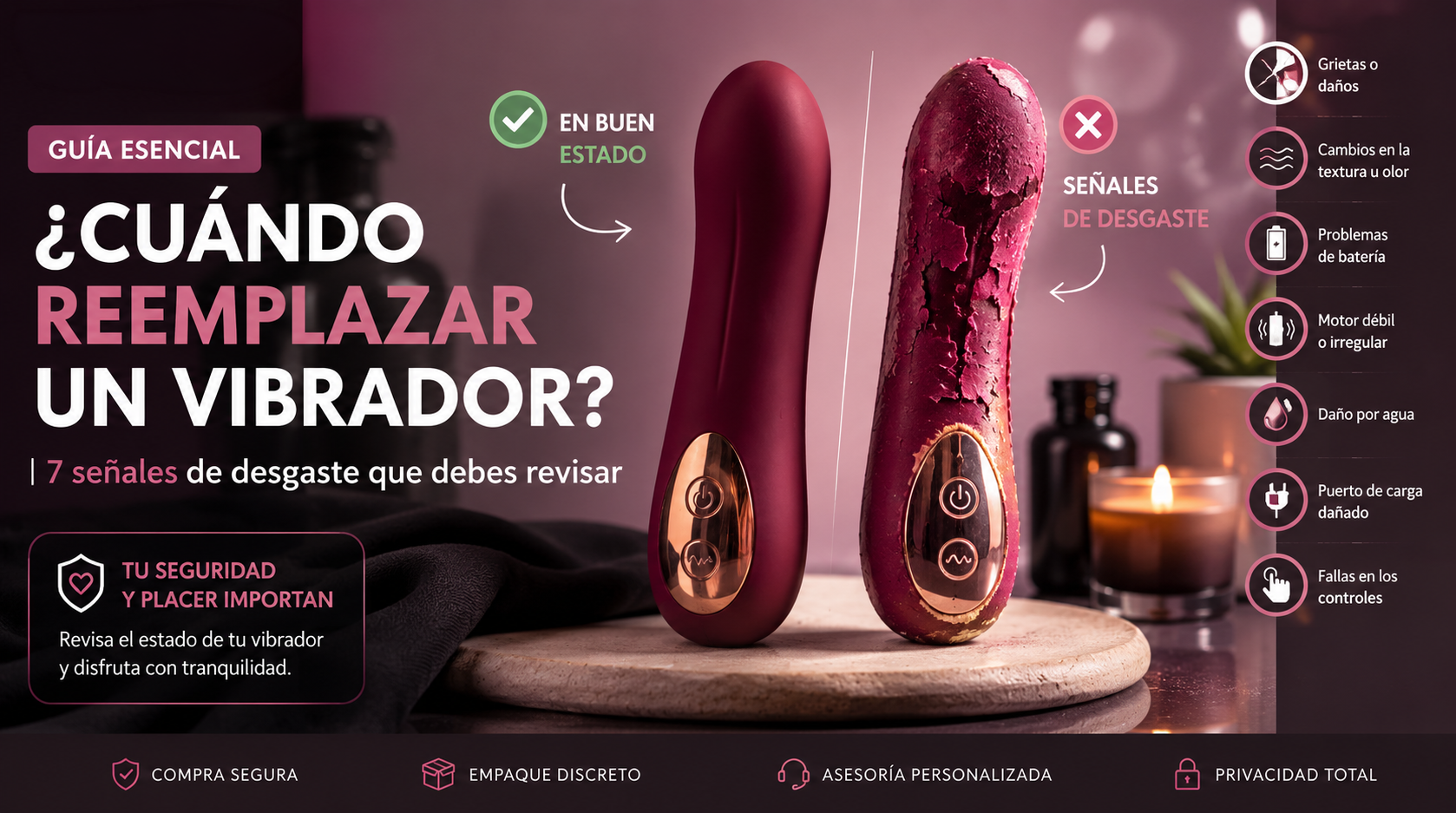 Cuándo reemplazar un vibrador según sus señales de desgaste