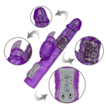 Vibrador Rotativo Recargable de Doble Estimulación 23 cm - Imagen 3